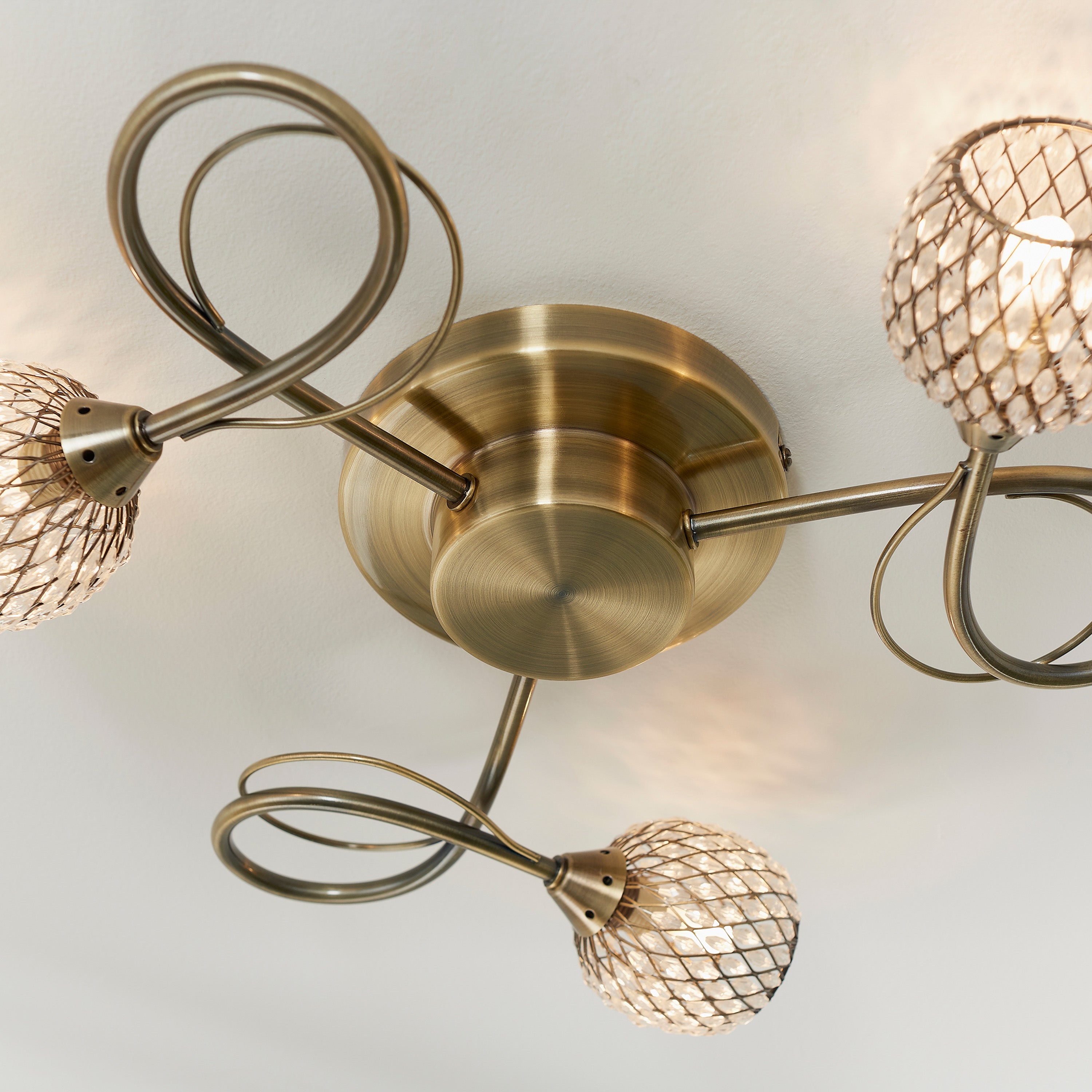 Arden Antique Brass LED Ceiling Light | 3 Lights